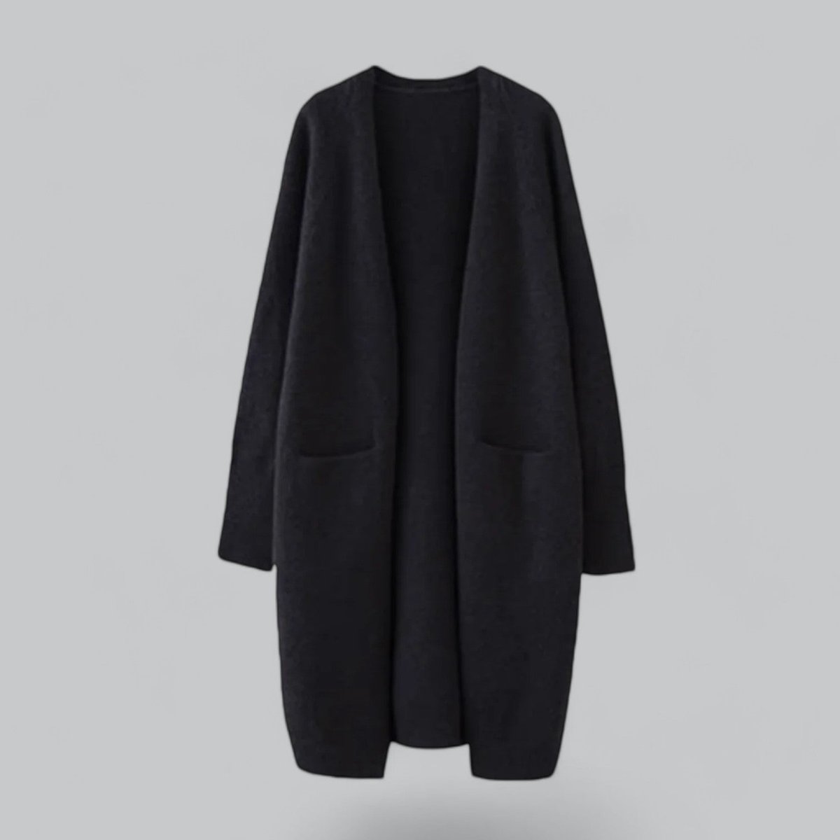 Amelia | Women's Longline Open-Front Knit Cashmere Cardigan