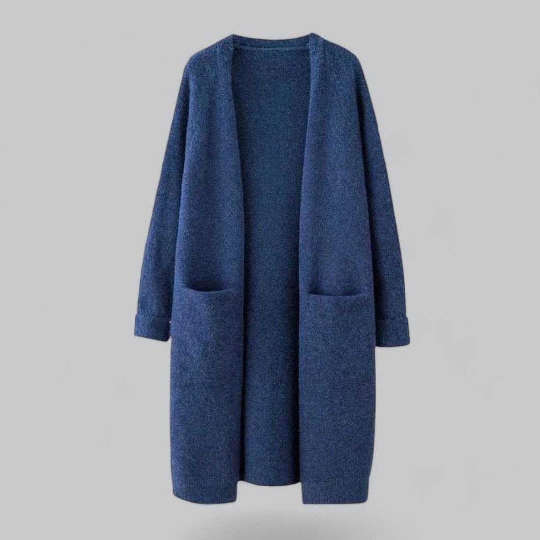 Amelia | Women's Longline Open-Front Knit Cashmere Cardigan