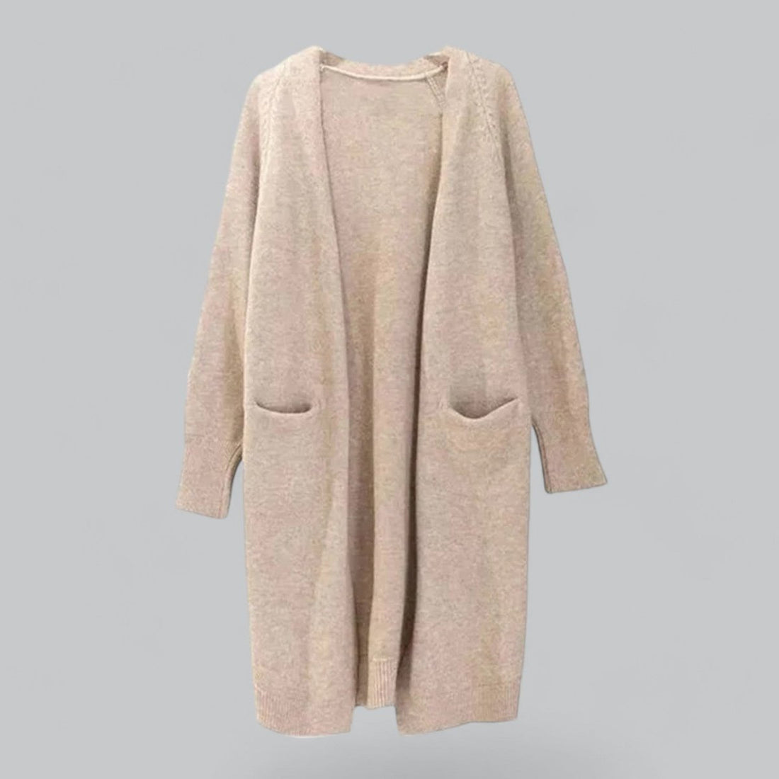 Amelia | Women's Longline Open-Front Knit Cashmere Cardigan