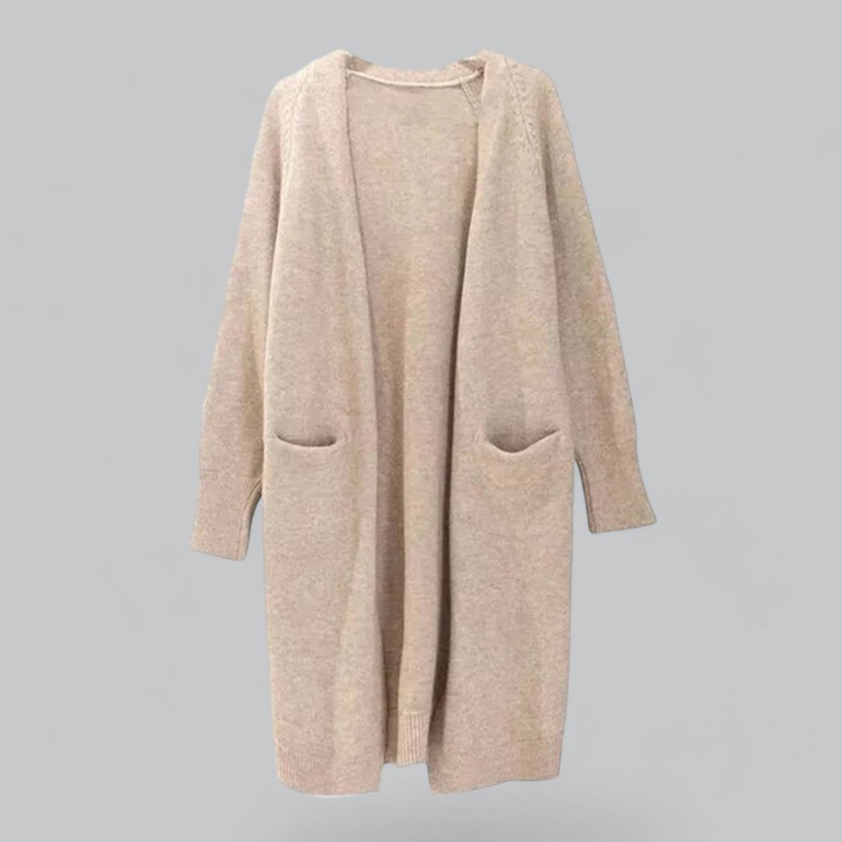 Amelia | Women's Longline Open-Front Knit Cashmere Cardigan