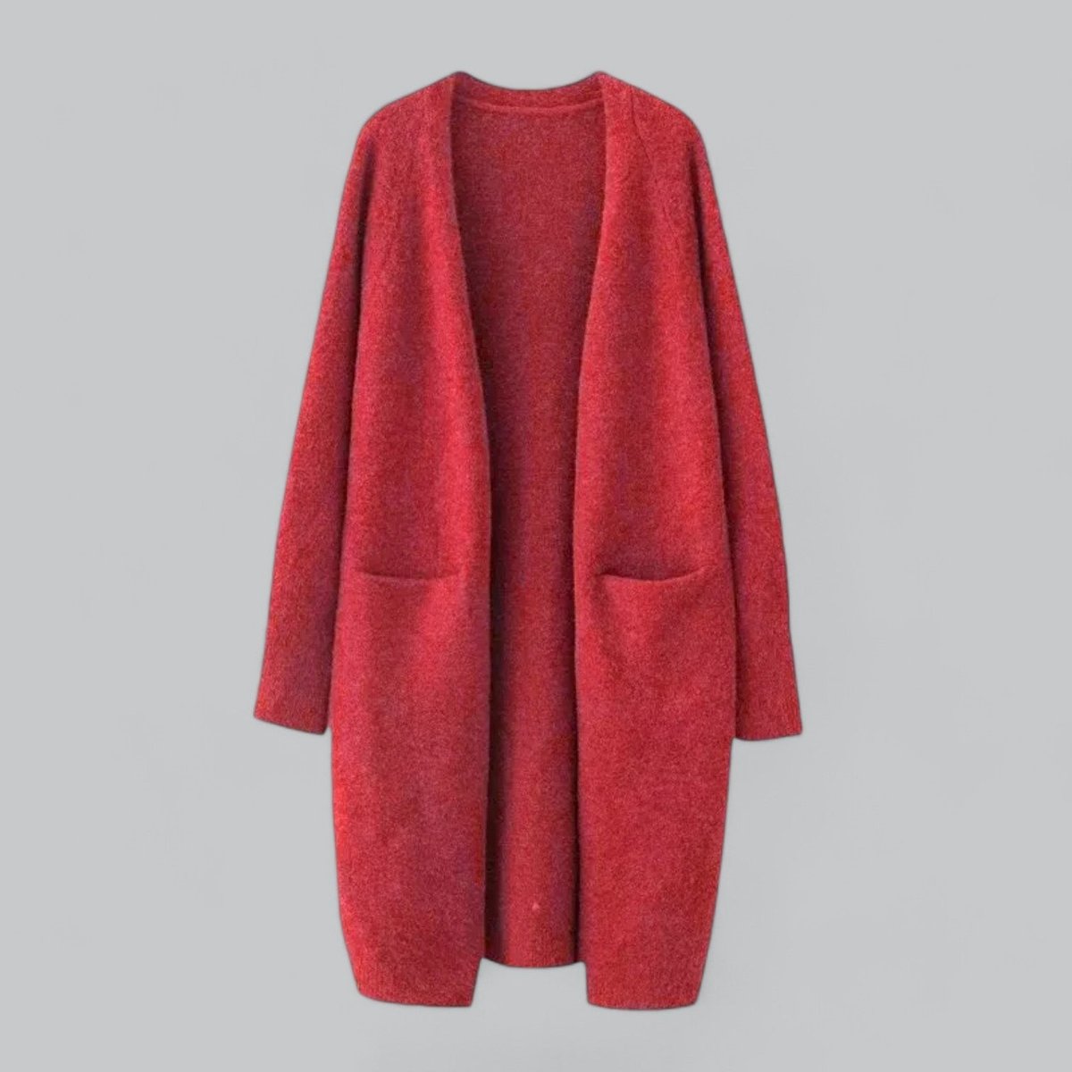 Amelia | Women's Longline Open-Front Knit Cashmere Cardigan