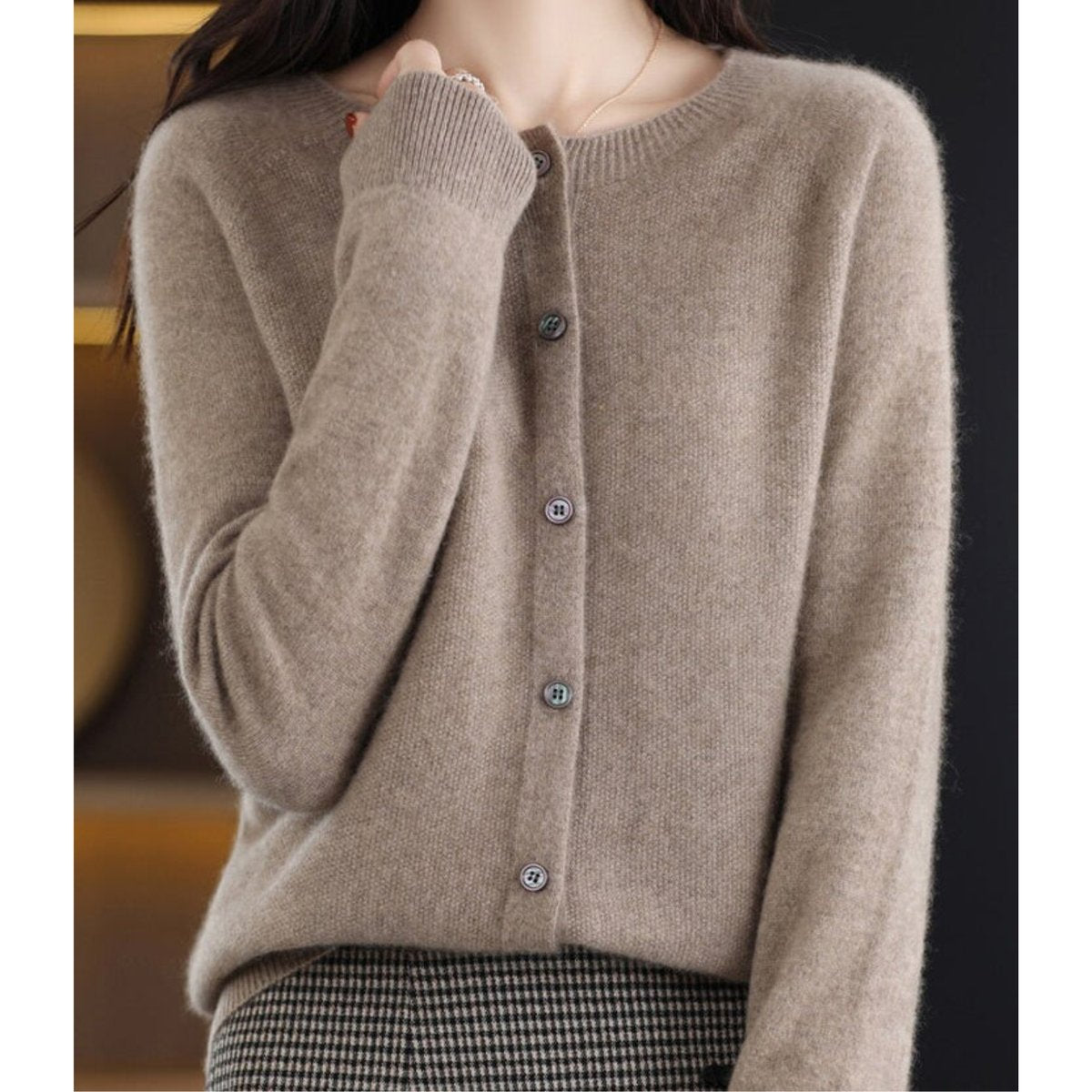 Evelyn | Women's Merino Wool Button-Front Cardigan