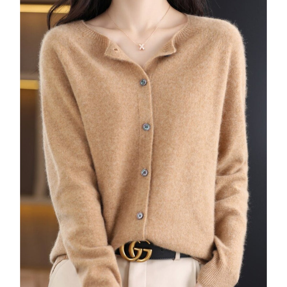 Evelyn | Women's Merino Wool Button-Front Cardigan