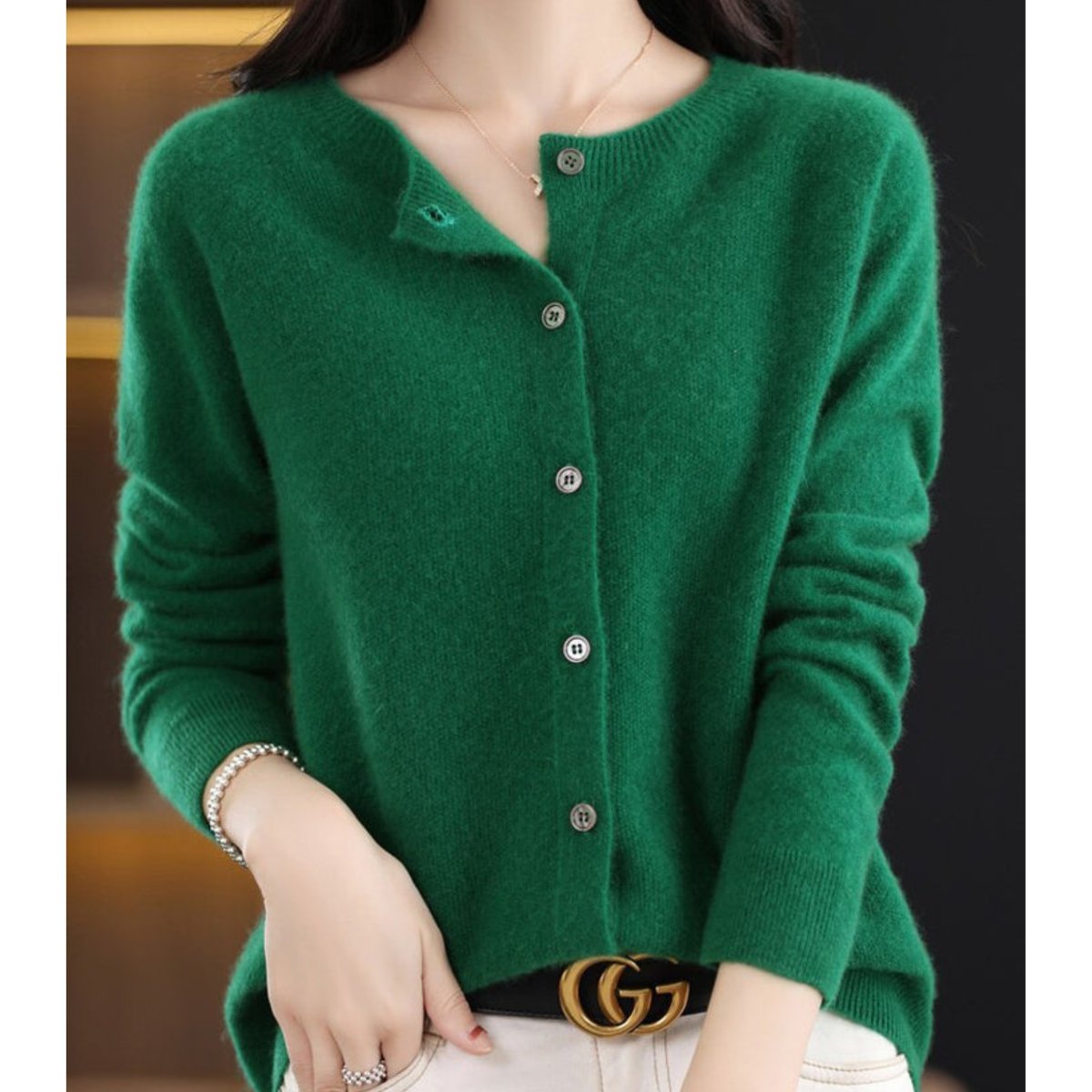 Evelyn | Women's Merino Wool Button-Front Cardigan