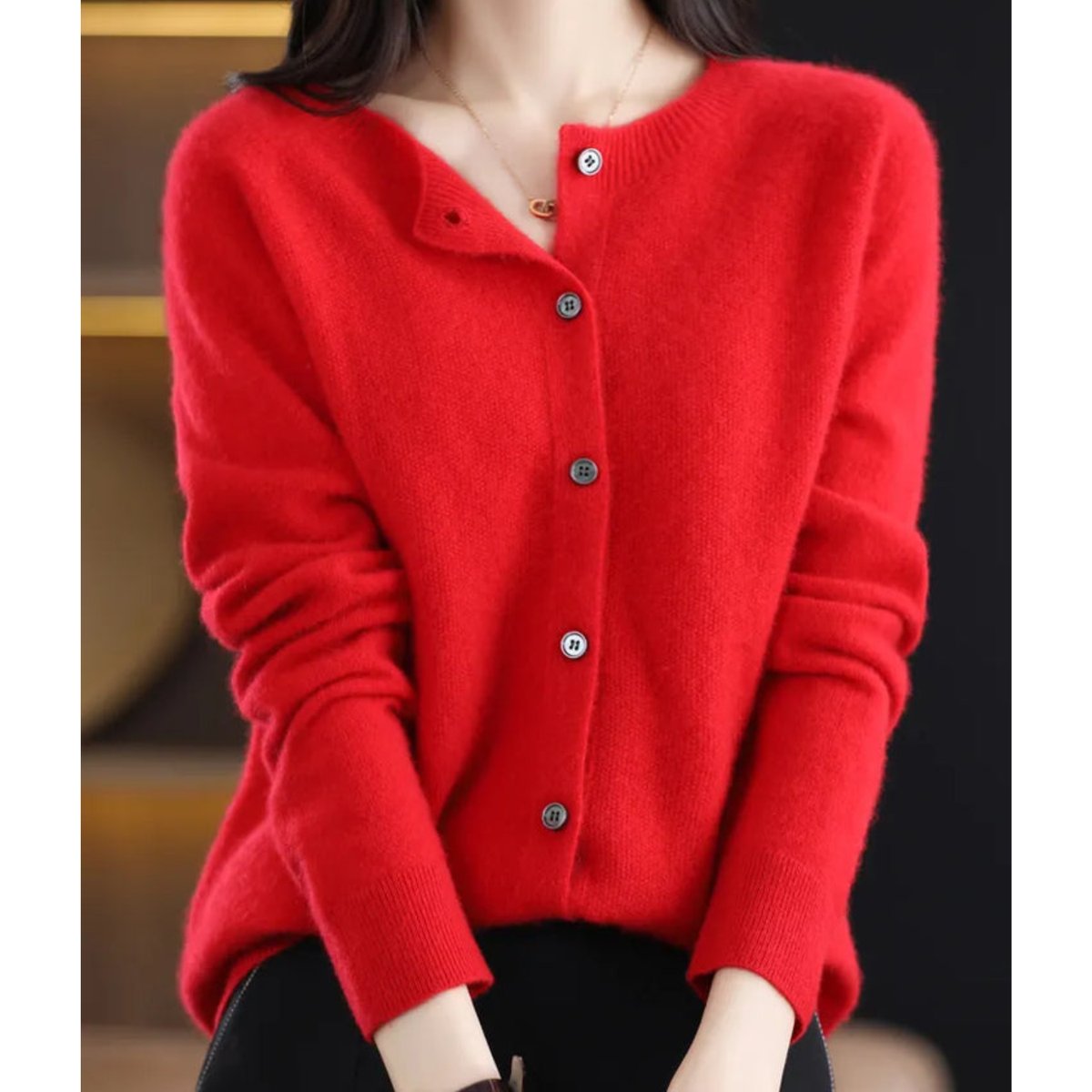 Evelyn | Women's Merino Wool Button-Front Cardigan