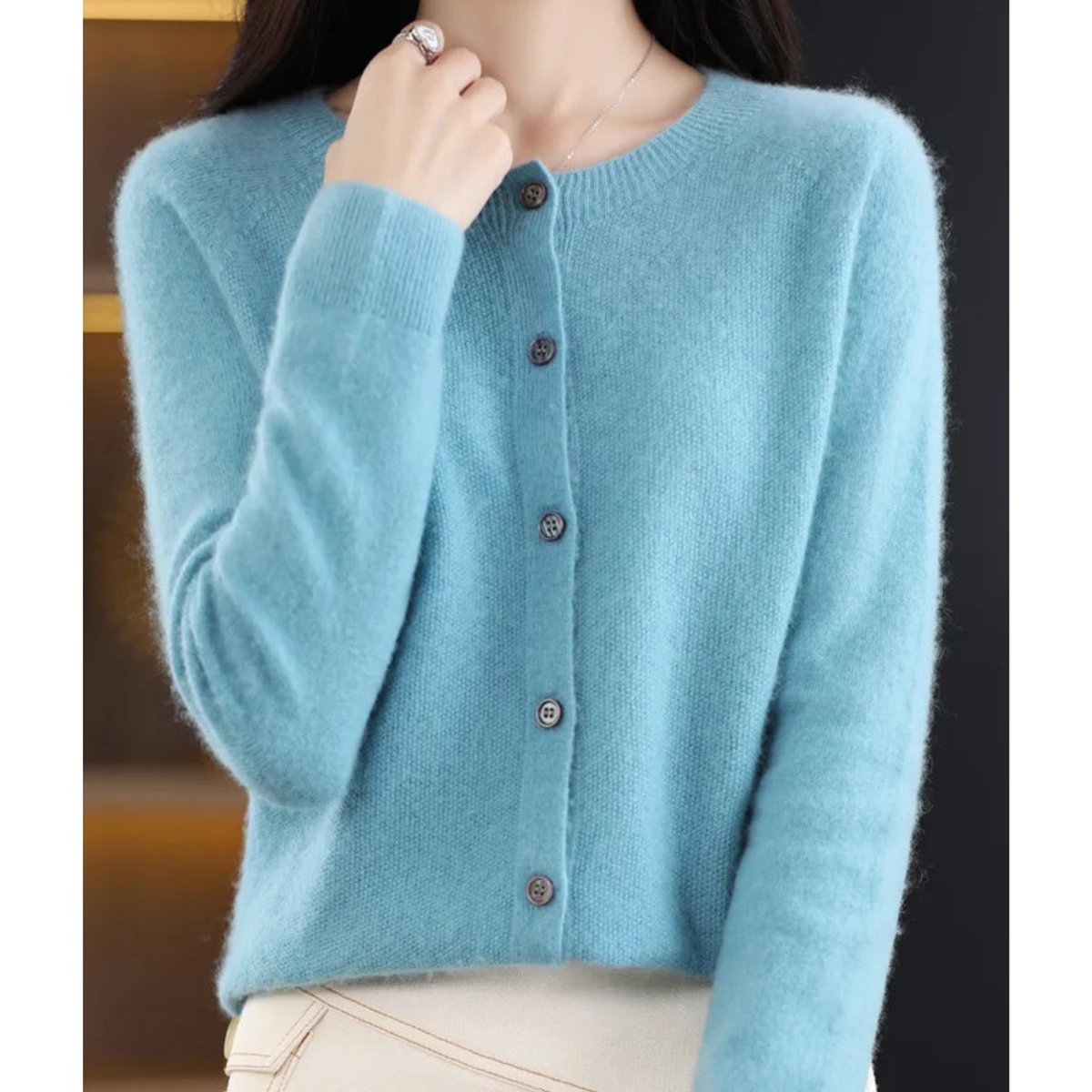 Evelyn | Women's Merino Wool Button-Front Cardigan