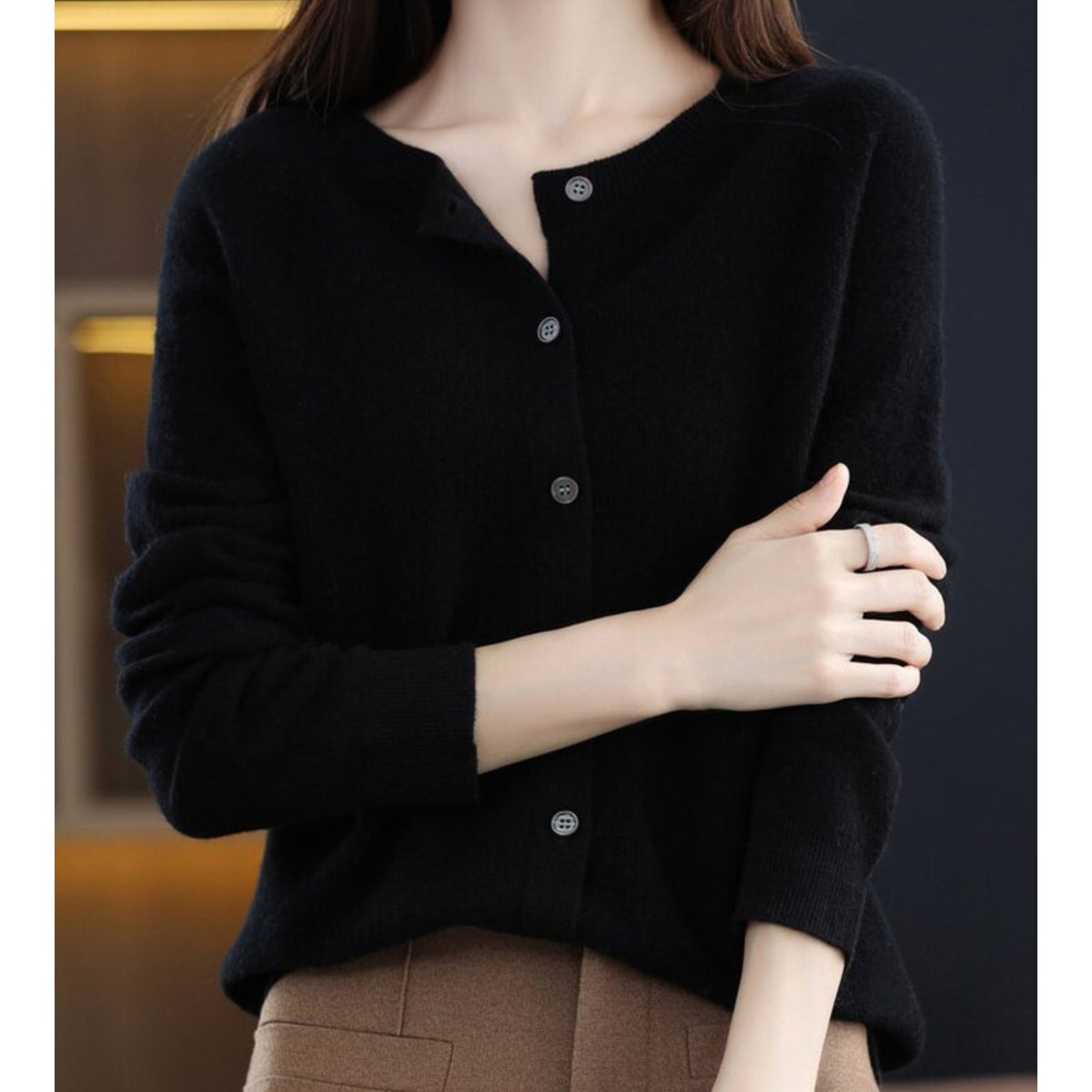 Evelyn | Women's Merino Wool Button-Front Cardigan