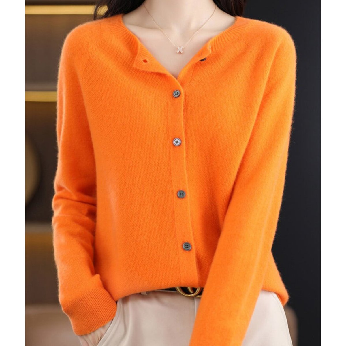 Evelyn | Women's Merino Wool Button-Front Cardigan