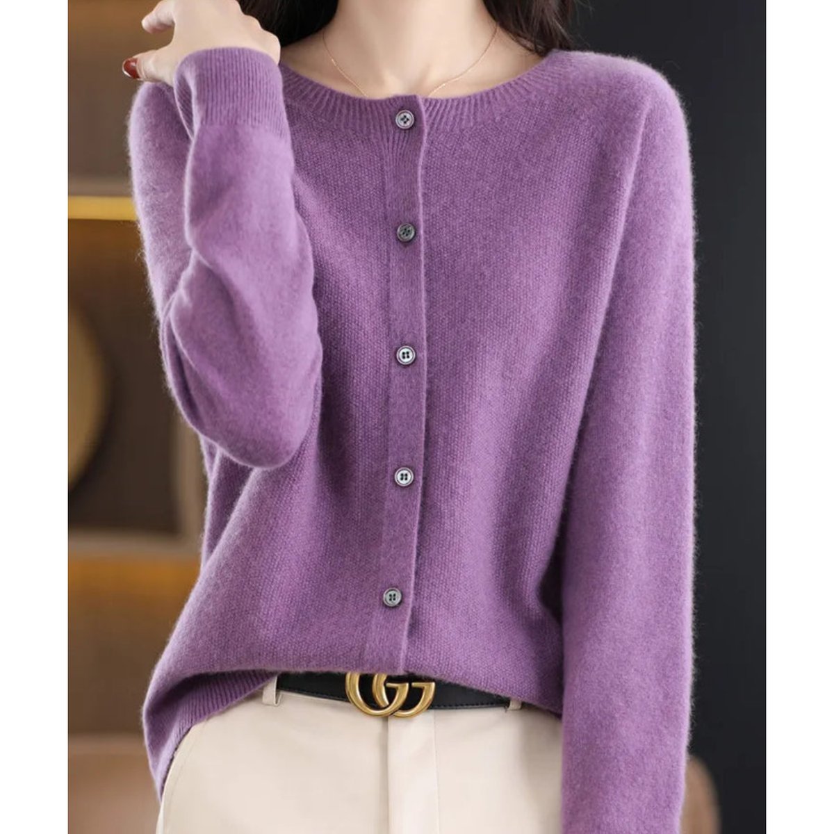 Evelyn | Women's Merino Wool Button-Front Cardigan