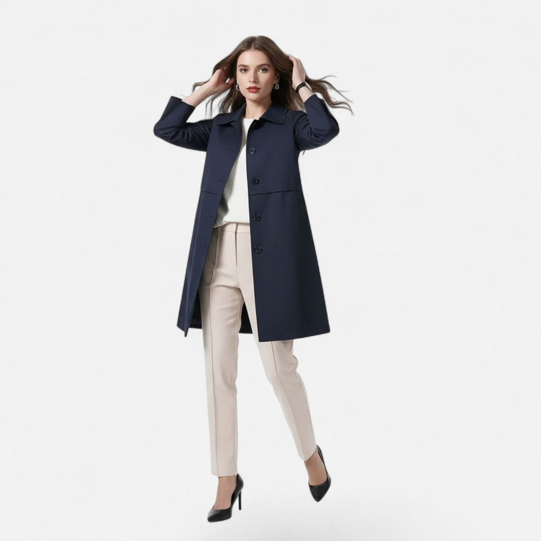 Lily | Women's Mid-Length Wool-Blend Double-Breasted Trench Coat