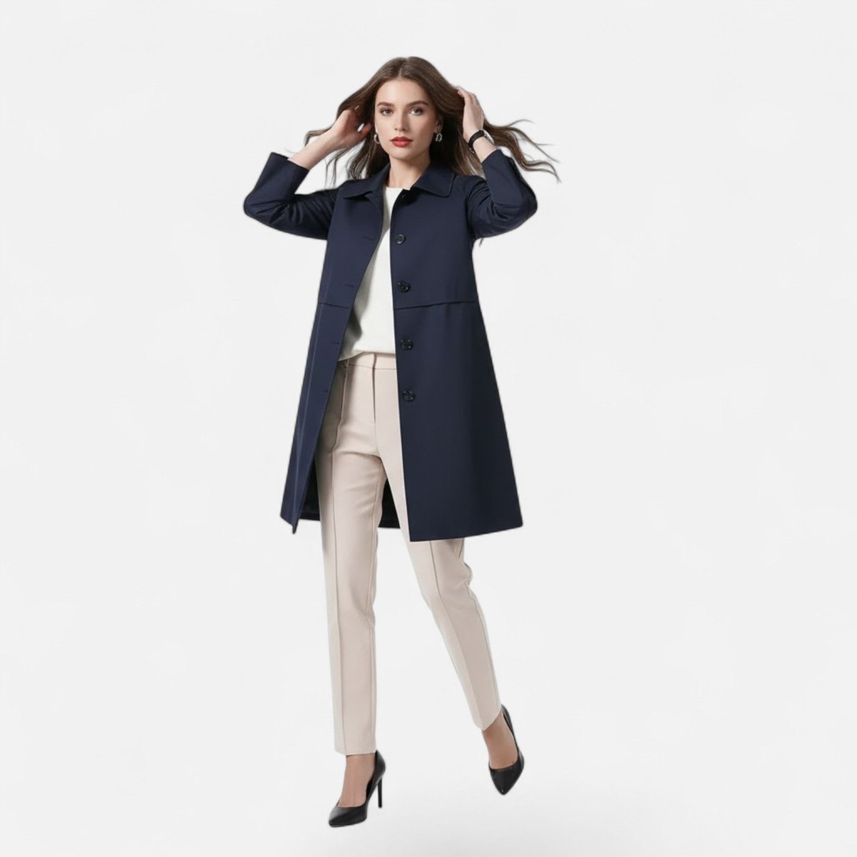 Lily | Women's Mid-Length Wool-Blend Double-Breasted Trench Coat