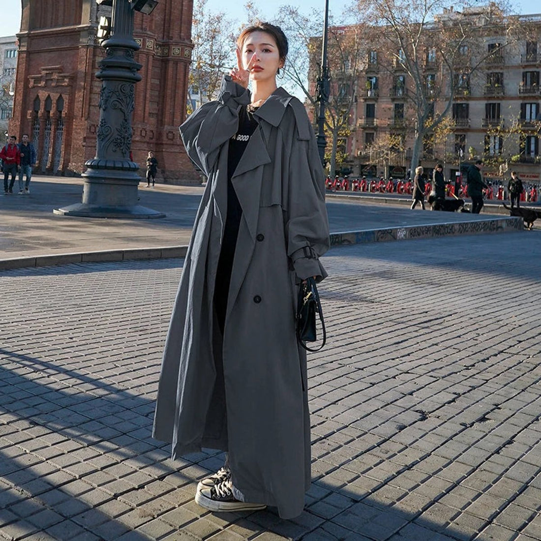 Ella | Women's Oversized Double-Breasted Longline Trench Coat