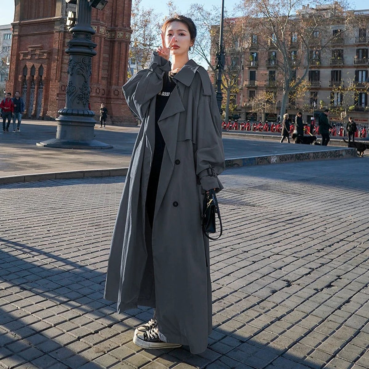 Ella | Women's Oversized Double-Breasted Longline Trench Coat