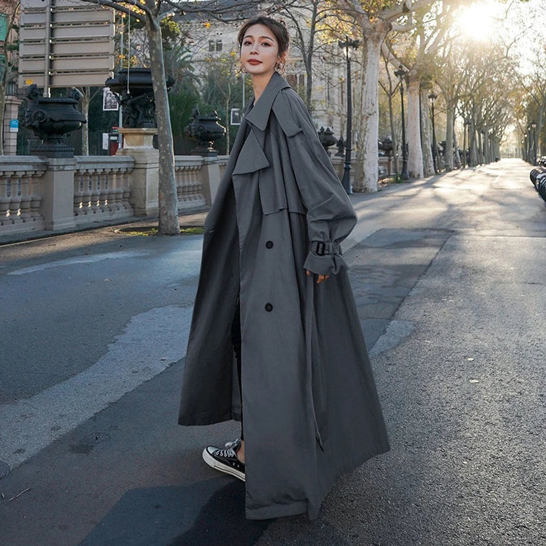 Ella | Women's Oversized Double-Breasted Longline Trench Coat