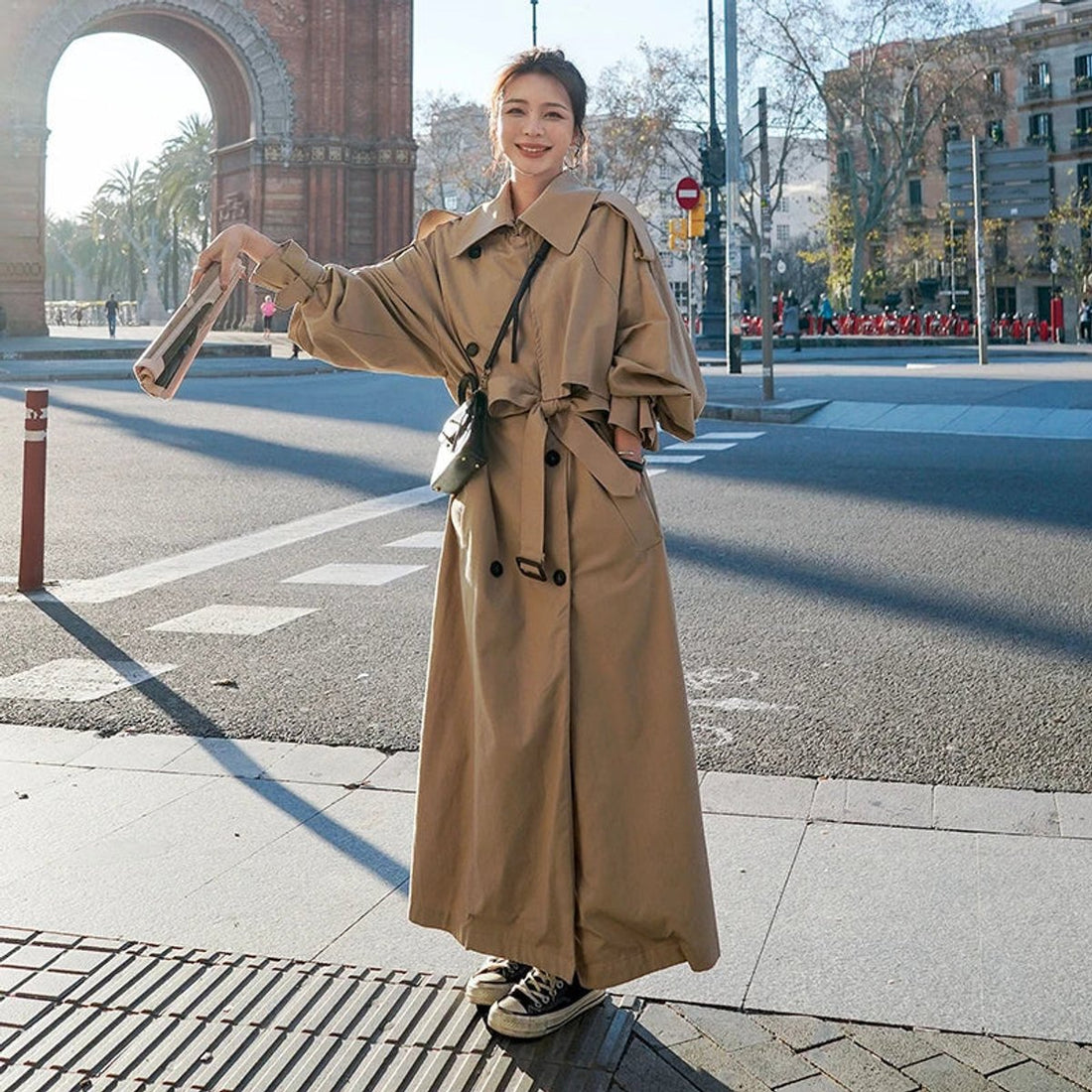 Ella | Women's Oversized Double-Breasted Longline Trench Coat