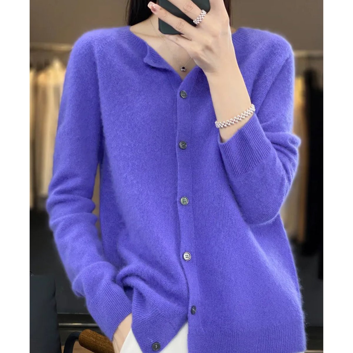 Rosie | Women's Oversized Merino Wool Button-Up Cardigan