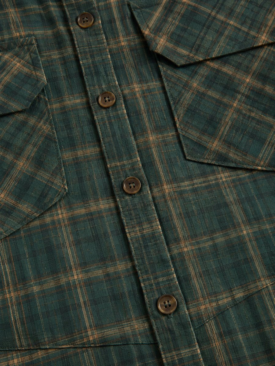Grace | Women's Plaid Flannel Long Sleeve Maxi Shirtdress