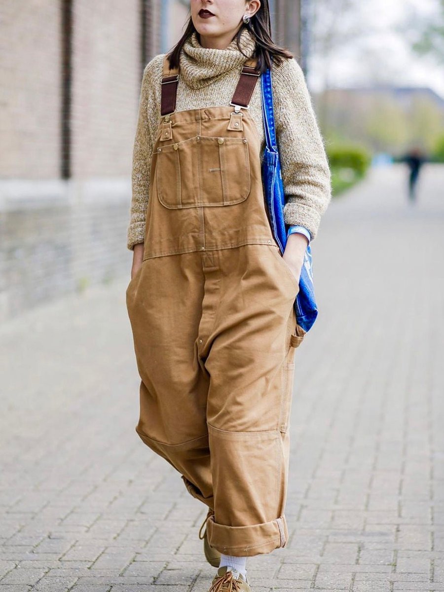 Lily | Women's Relaxed-Fit Adjustable-Strap Cotton Dungaree Overall
