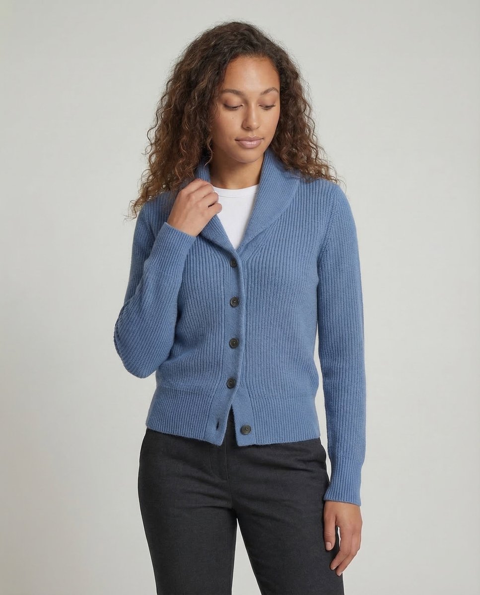 Scarlett | Women's Ribbed Knit Lapel-Collar Cardigan