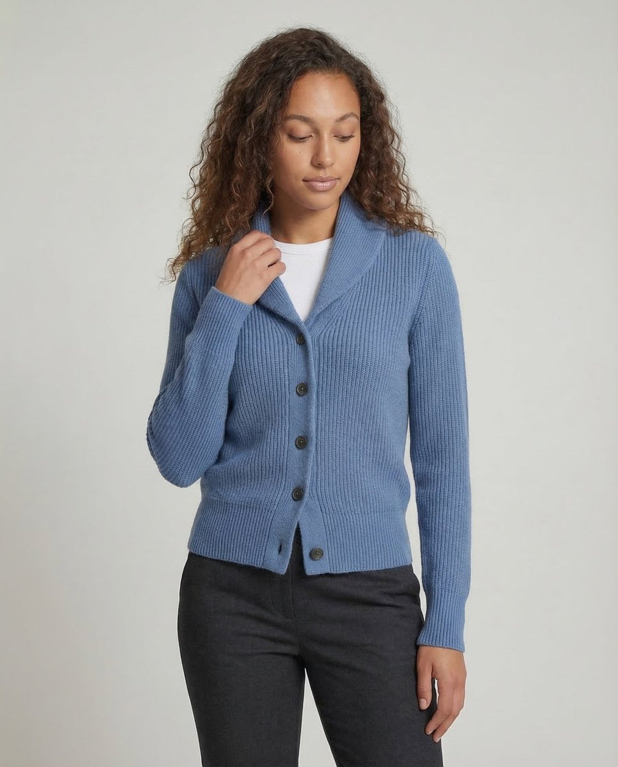 Agnes | Women's Ribbed Knit Lapel-Collar Cardigan