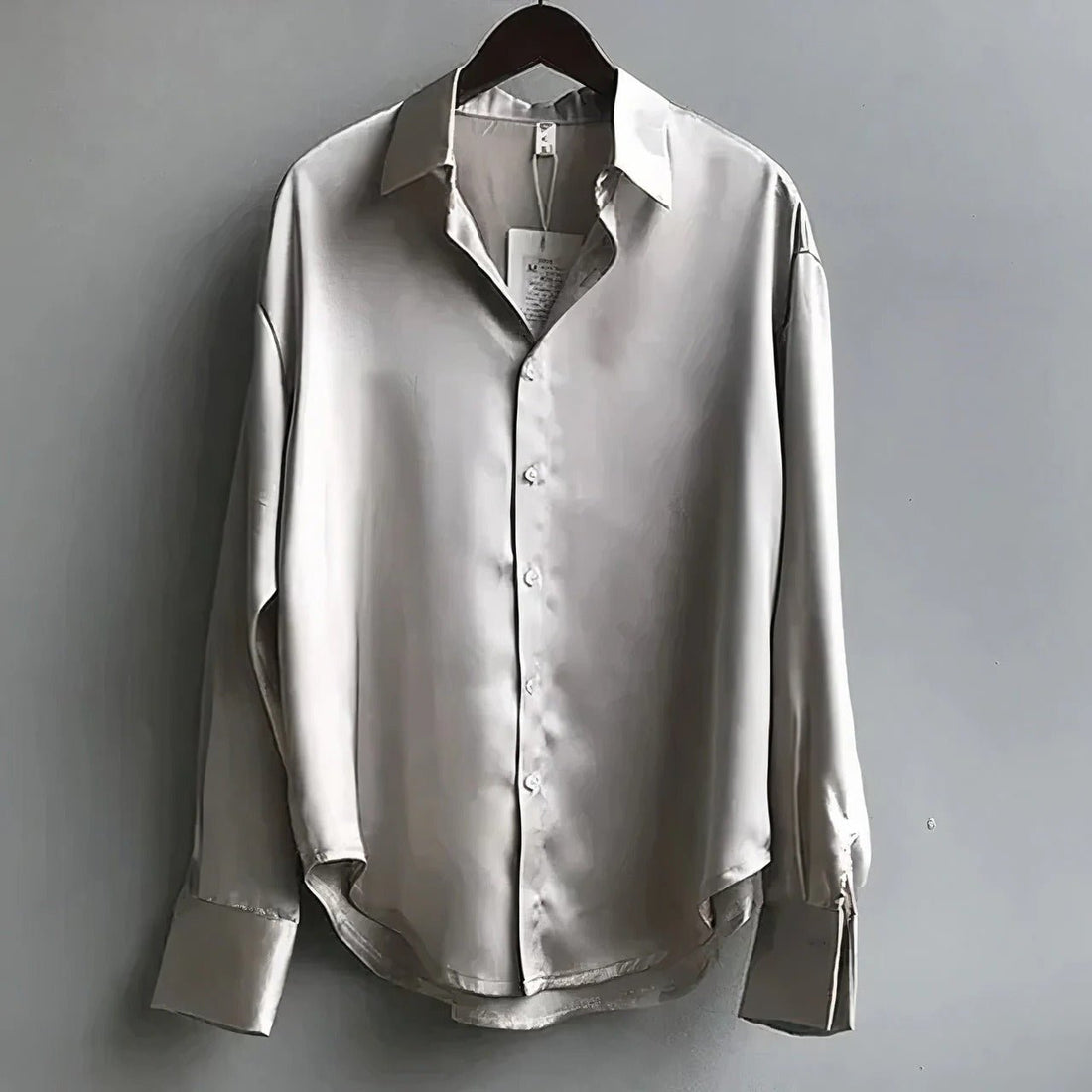 Willow | Women's Satin Button-Down Long Sleeve Pointed Collar Blouse