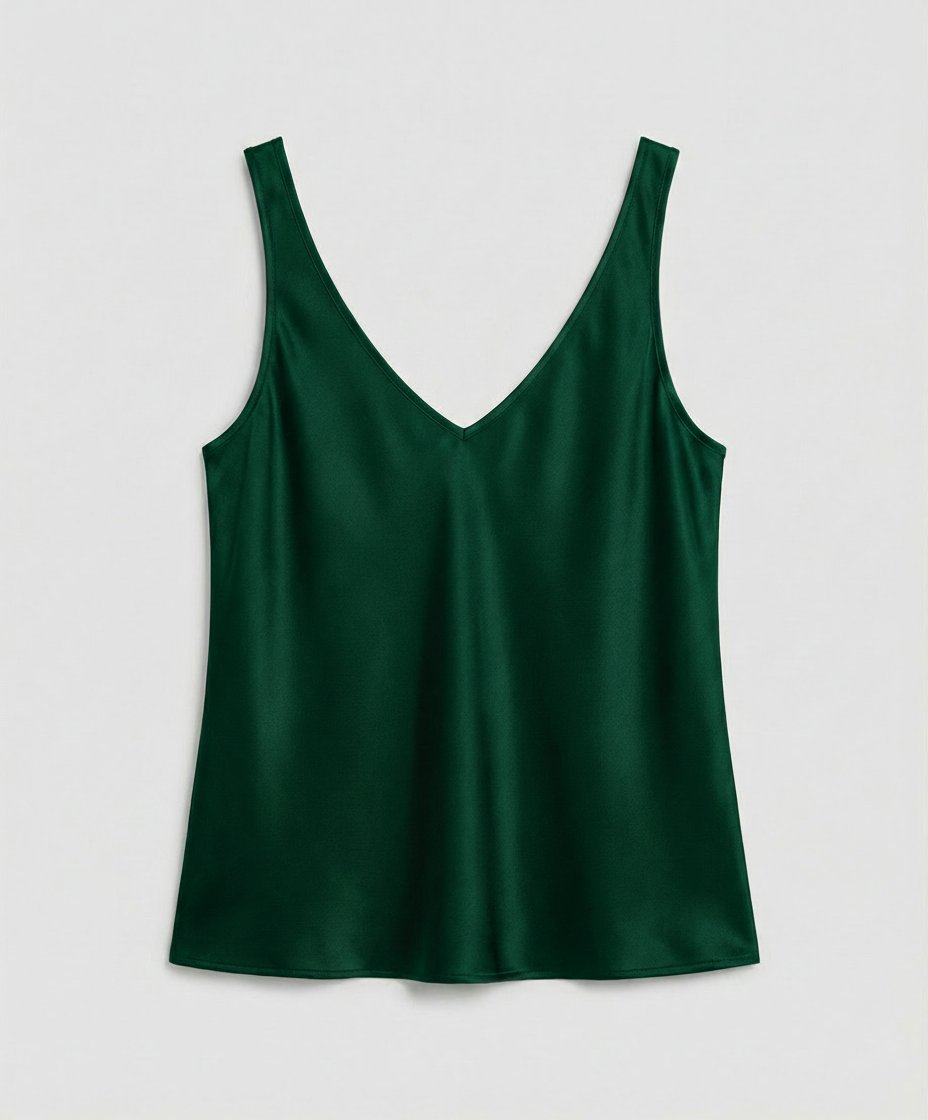 Freya | Women's Satin V-Neck Wide-Strap Camisole Top