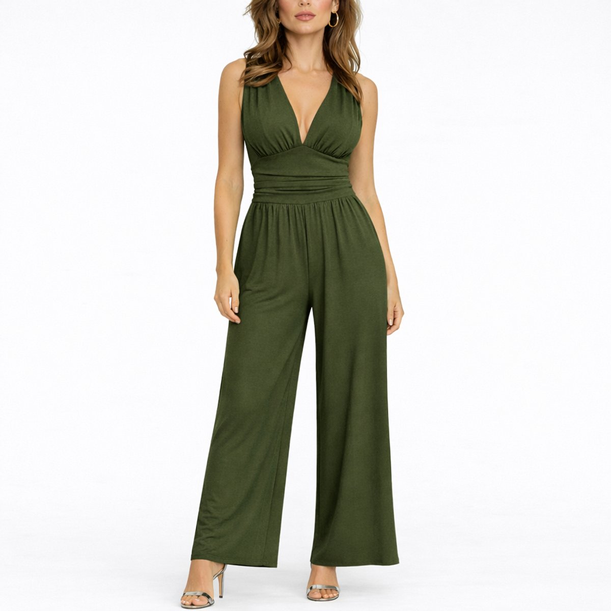 Scarlett | Women's Deep V-Neck Wide-Leg Jumpsuit