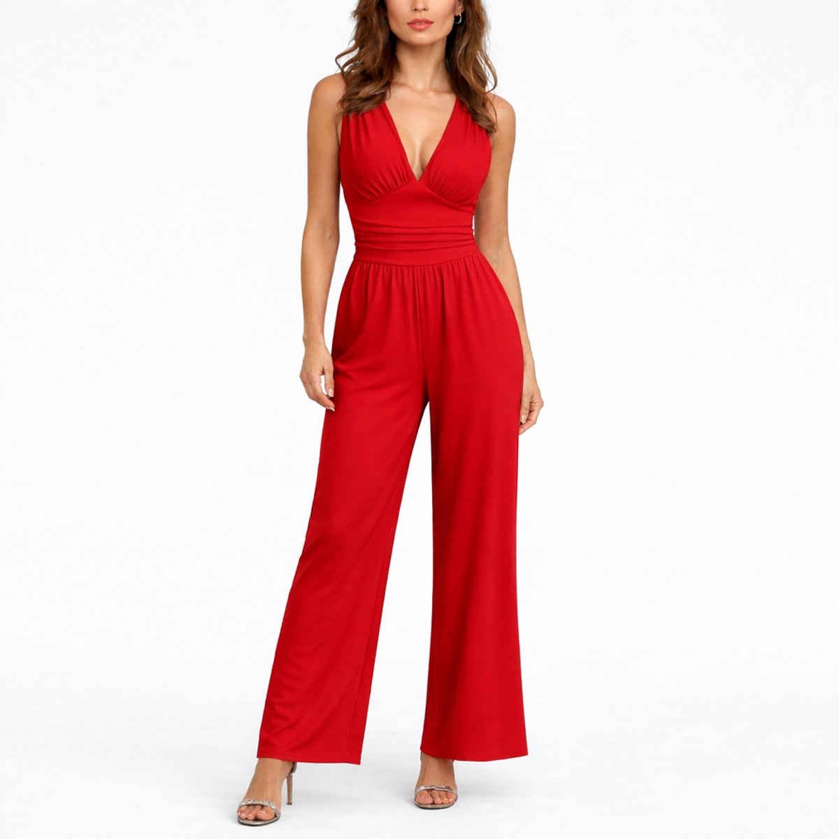 Scarlett | Women's Deep V-Neck Wide-Leg Jumpsuit