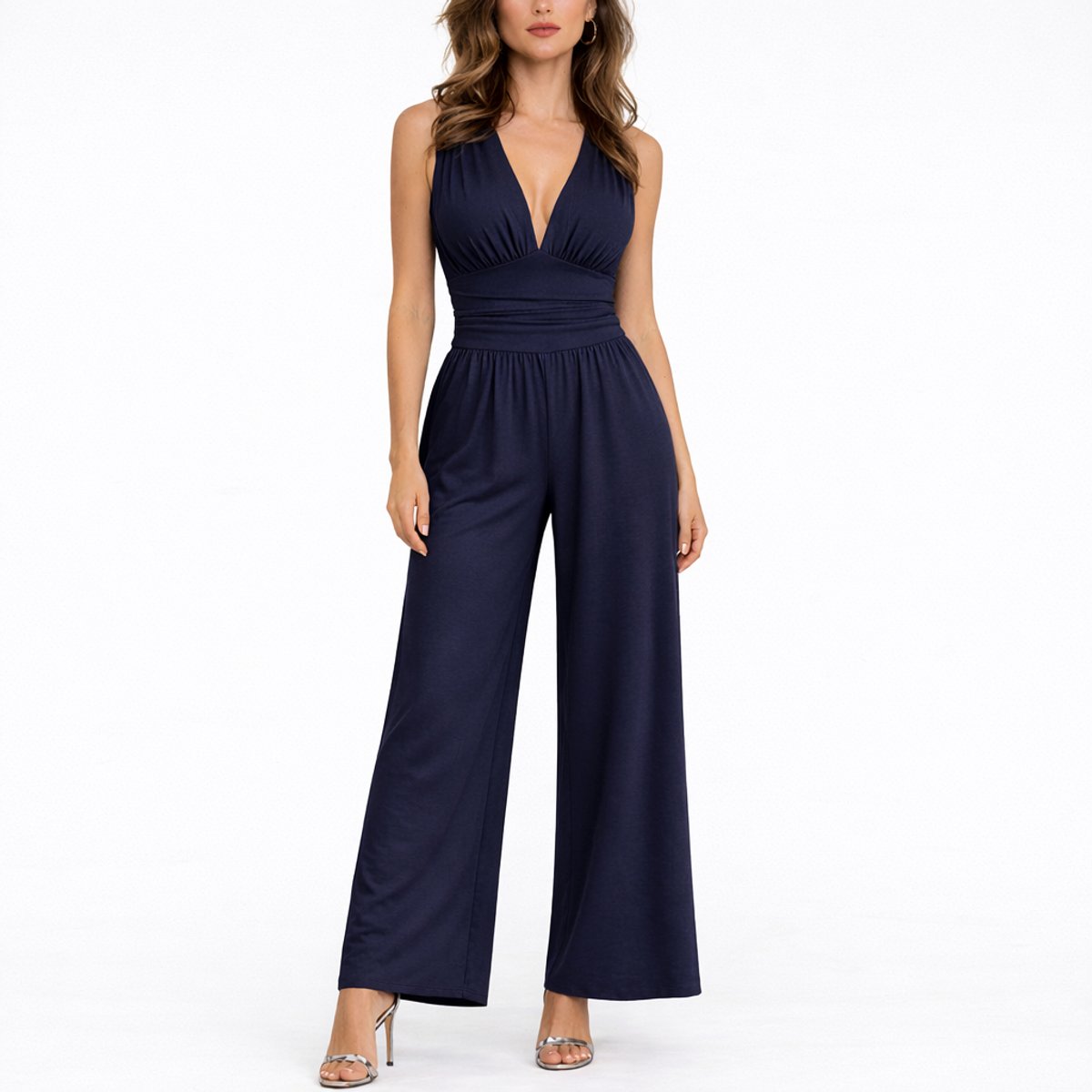 Scarlett | Women's Deep V-Neck Wide-Leg Jumpsuit