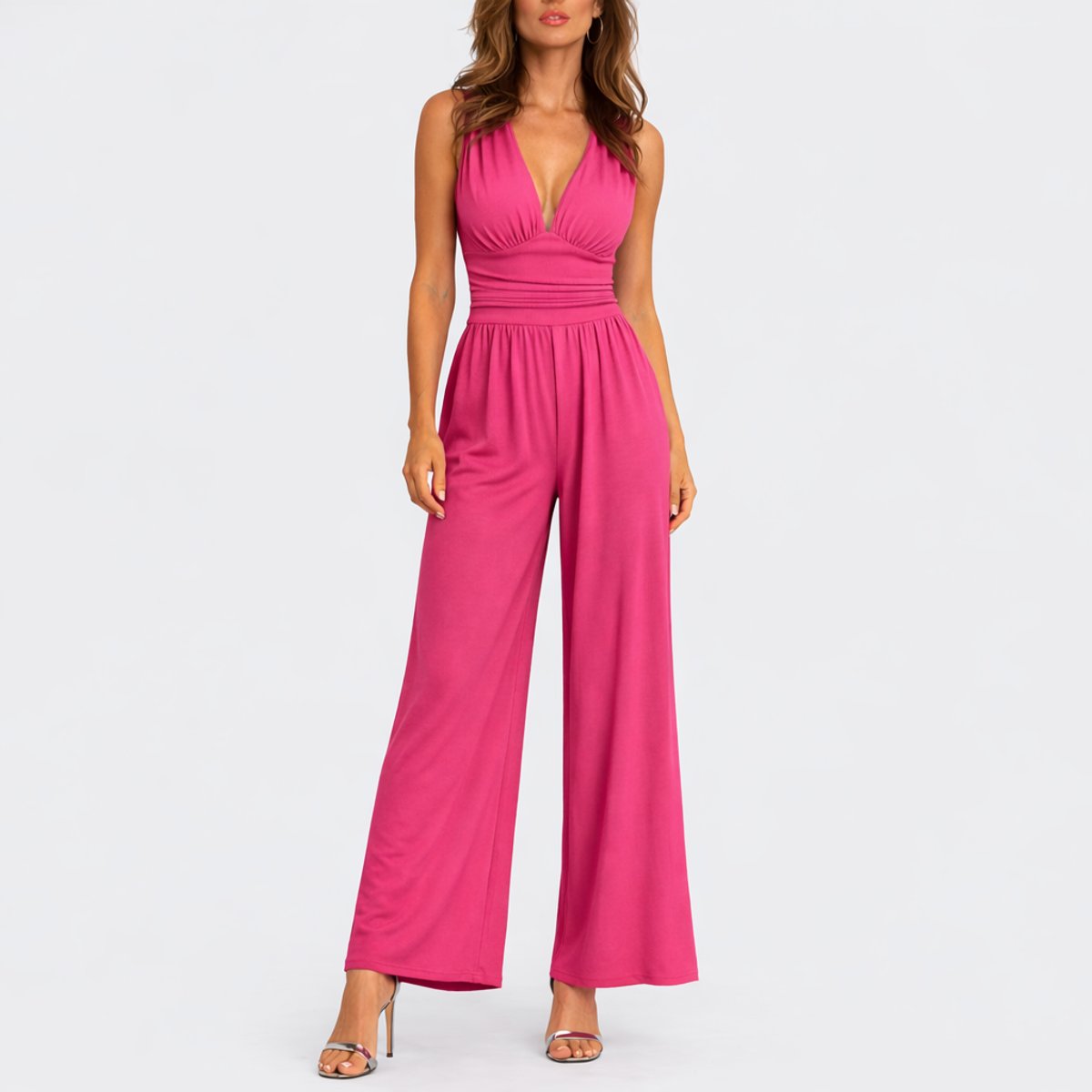 Scarlett | Women's Deep V-Neck Wide-Leg Jumpsuit