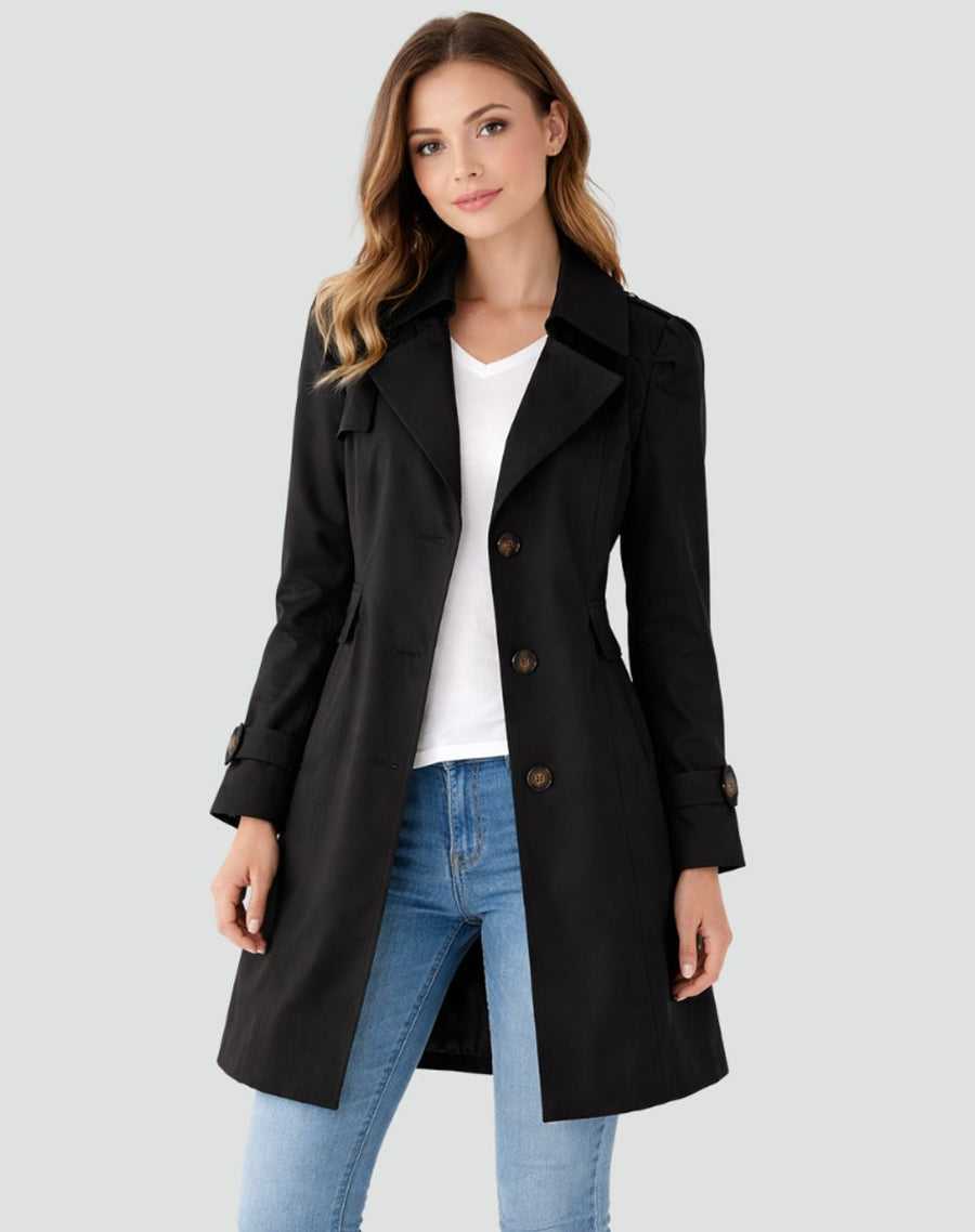 Estelle | Women's Tailored Mid-Length Double-Breasted Trench Coat