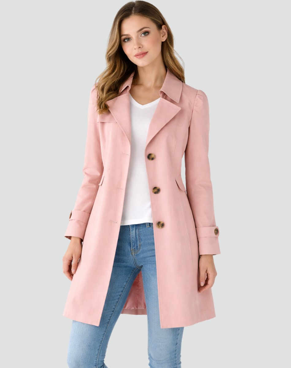 Freya | Women's Tailored Mid-Length Double-Breasted Trench Coat