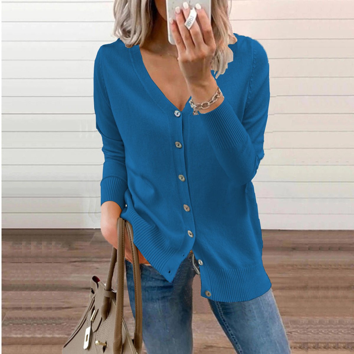 Sienna | Women's V-Neck Button-Front Knit Cardigan